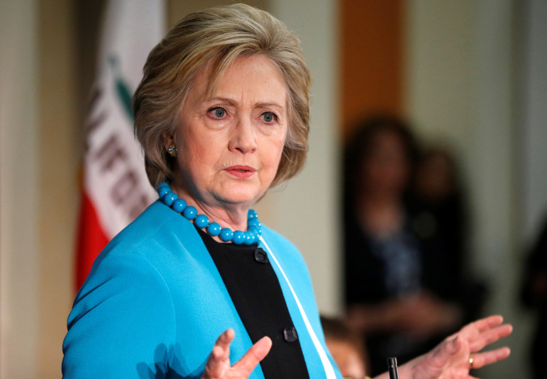 U.S. Democratic presidential candidate Hillary Clinton speaks during a visit to the California African American Museum in Los Angeles on May 5, 2016. Photo courtesy of REUTERS/Lucy Nicholson
*Editors: This photo may only be republished with RNS-CLINTON-BDS, originally transmitted on May 9, 2016.