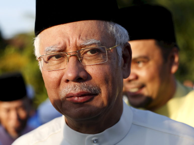 Malaysia's Prime Minister Najib Razak arrives for a news conference at a mosque outside Kuala Lumpur, Malaysia, July 5, 2015.  Photo courtesy of Olivia Harris/Reuters/File Photo