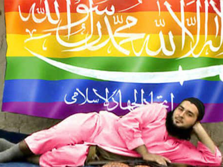 A hacker affiliated with Anonymous says he's targeted dozens of ISIS' Twitter profiles and littered them with LGBT-pride photos. Photo via Twitter/@WauchulaGhost