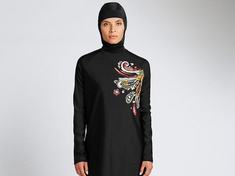 A burkini full coverage swimsuit sold by British retailer Marks and Spencer. Photo courtesy of Marks and Spencer.