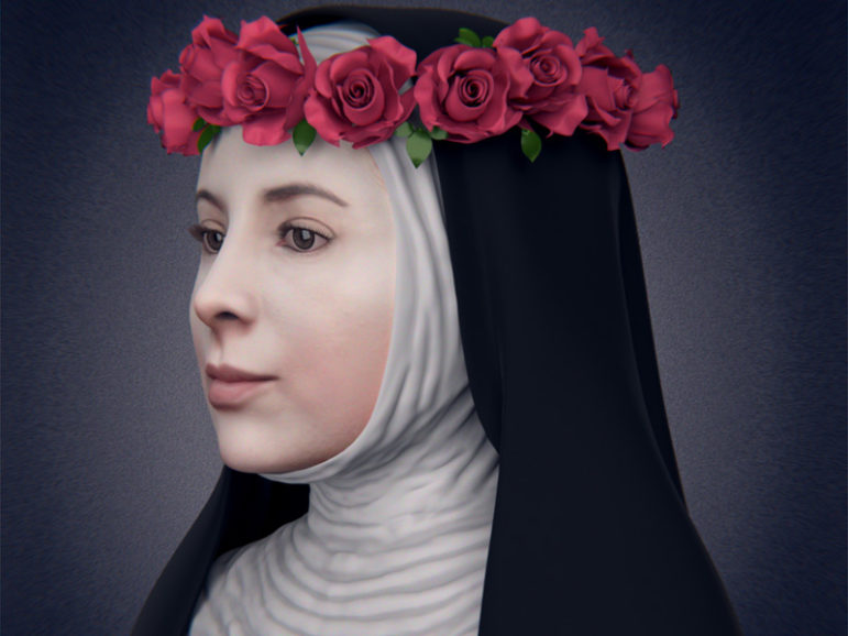 Image of the 3D reconstruction of the face of St. Rosa de Lima by Brazilian scientists. Photo courtesy of Foco News Agency