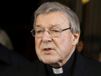 Australian Cardinal George Pell speaks to journalists at the end of a meeting with sex abuse victims at the Quirinale hotel in Rome on March 3, 2016. Photo courtesy of REUTERS/Alessandro Bianchi/File Photo