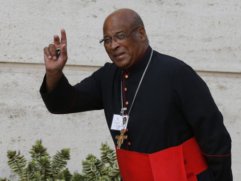 Cardinal Wilfrid F. Napier of Durban, South Africa, arrives for the morning session of the extraordinary Synod of Bishops on the family at the Vatican Oct. 14. (CNS photo/Paul Haring) See SYNOD-REACTION Oct. 14, 2014.
