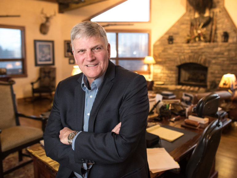 Franklin Graham at his office at Samaritan's Purse in Boone, N.C., on Feb. 8, 2016. Religion News Service photo by Paul Sherar