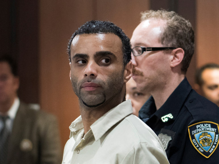 Oscar Morel appears for an arraignment Aug. 16, 2016, at the Queens Criminal Court for his alleged involvement in the slaying of Imam Maulama Akonjee and Thara Uddin in Queens, N.Y. Photo courtesy REUTERS/POOL/Dennis A. Clark