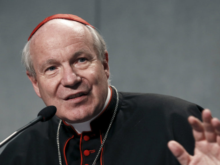 Cardinal Christoph Schönborn of Vienna speaks during a news conference at the Vatican, October 24, 2015. Photo courtesy of Reuters. 