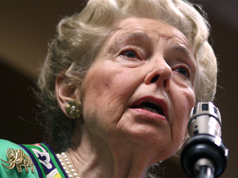 Phyllis Schlafly speaks at Steve King's Conservative Policies conference in Des Moines, Iowa, on March 26, 2011. Photo by Gage Skidmore via Flickr Creative Commons.