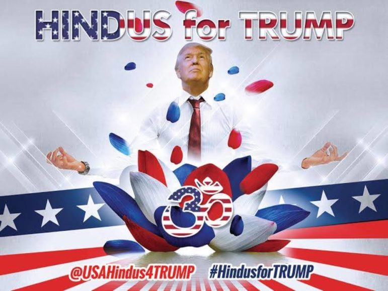 A poster of Hindus for Trump, which shows Donald Trump in a 