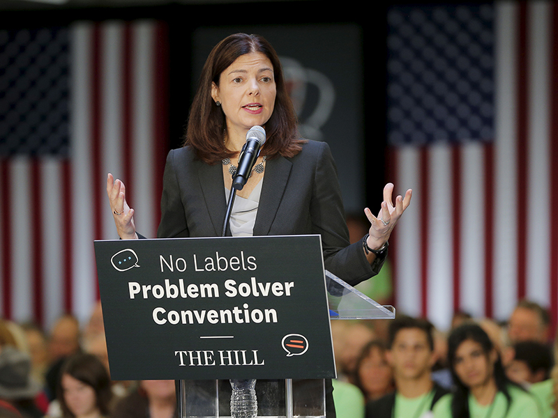 U.S. Senator Kelly Ayotte (R-NH) speaks at the No Labels Problem Solver Convention in Manchester, New Hampshire October 12, 2015. Photo courtesy of Reuters/Brian Snyder