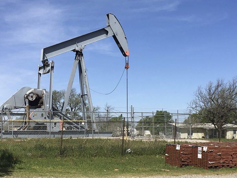 An oil pumpjack is seen in Velma, Okla., on April 7, 2016. Photo courtesy of Reuters/Luc Cohen