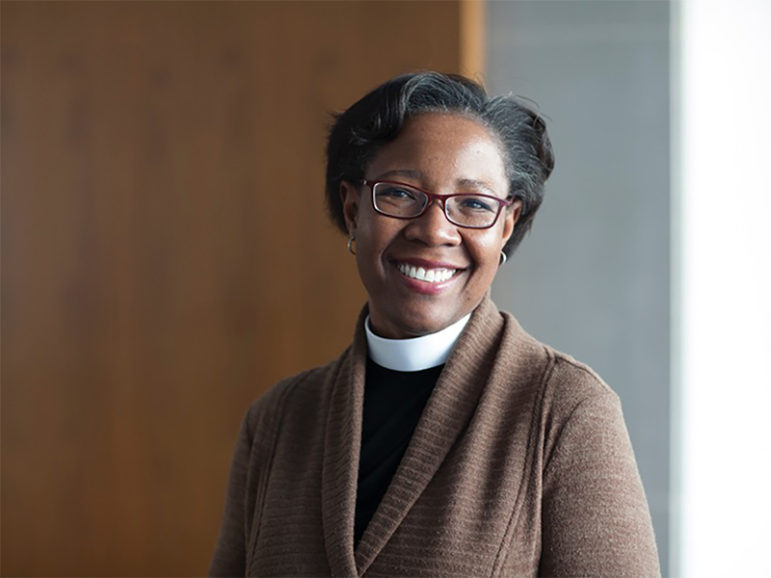 The Episcopal Diocese of Indianapolis elected Rev. Jennifer Baskerville-Burrows as the first black, female diocesan bishop in the history of the Episcopal Church.  Photo courtesy of Charlie Simokaitis