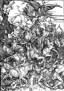 The Horsemen of the Apocalypse, woodcut by Albrecht Dürer 