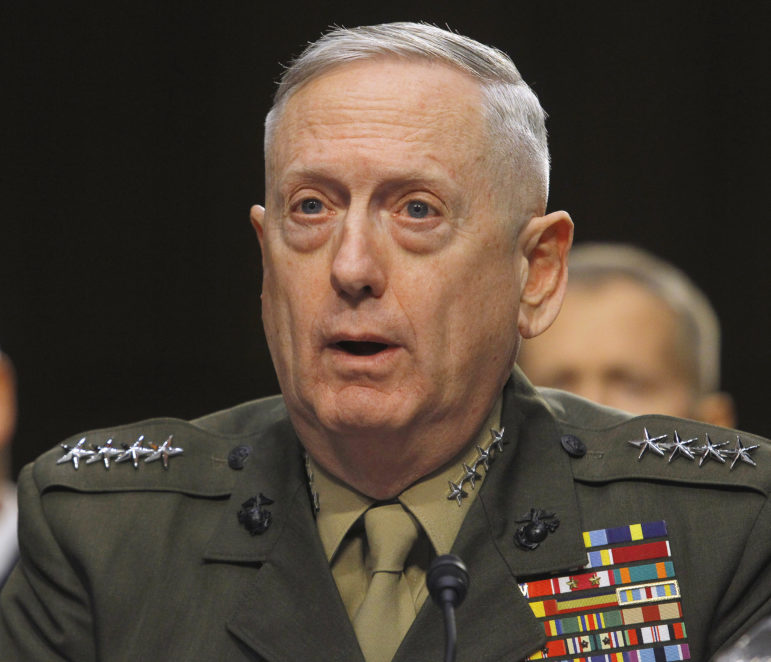 U.S. Marine Corps General James Mattis testifies before the Senate Armed Services Committee in Washington on March 5, 2013. Photo courtesy of Reuters/Gary Cameron