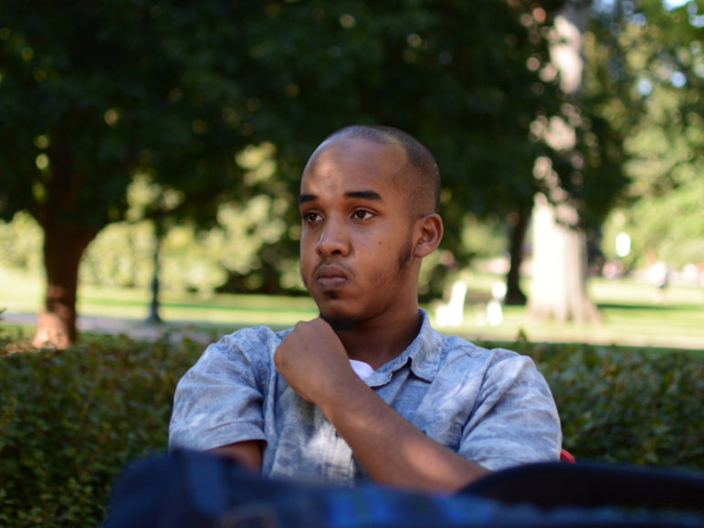 Abdul Razak Artan, a third-year student in logistics management, sits on the Oval in an August 2016 photo provided by The Lantern, student newspaper of Ohio State University in Columbus, Ohio, U.S. on Nov. 28, 2016. Courtesy of Kevin Stankiewicz for The Lantern/Handout via REUTERS    