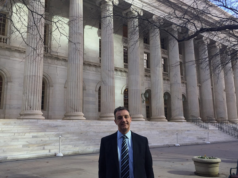 David Niose outside Tenth Circuit in Denver. Photo courtesy of American Humanist Association