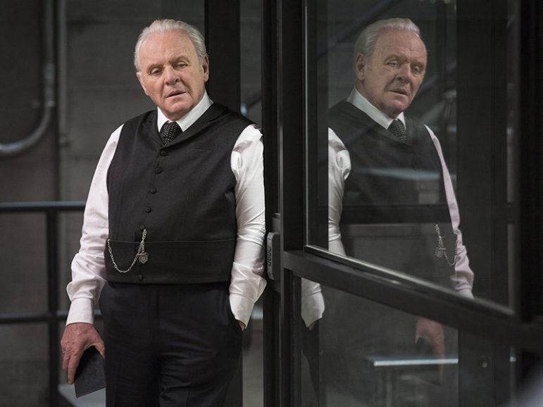 Anthony Hopkins plays Ford, the God-like progenitor of the robot 