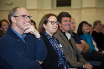 Some of the 200 attendees enjoying the expert panel discussion titled, "Election Aftermath: Faith & the Common Good," held on Dec 7, 2016, at St. Catherine of Siena Parish, Riverside, Conn., and co-sponsored by Religion News Service.