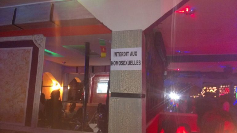 The number of LGBT-friendly bars in Cameroon shrunk recently when a formerly friendly pub posted a sign forbidding access to “homosexuelles.”
Photo provided to the author by an activist who requested anonymity due to safety concerns. 