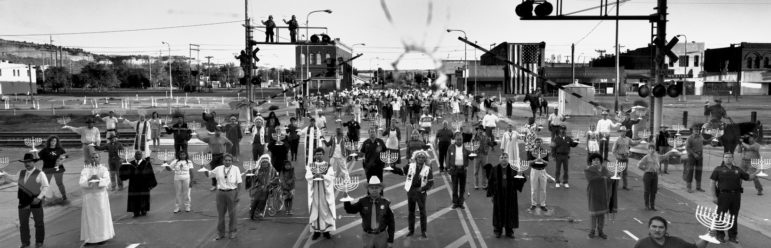 Citizens marching in support of the Jews of Billings, Montana, 1993. Photo by Frederic Brenner. Credit: https://www.niot.org/sites/default/files/billings_crop_1.jpg