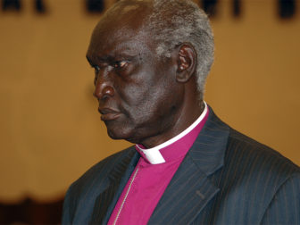 Rev. Macleord Baker Ochola II, the retired Anglican Bishop of Kitgum Diocese in Northern Uganda, photographed in Kampala city in November 2008. The 84-year-old cleric has been promoting a traditional justice system due to community concerns that the modern court system may not deliver justice for people who suffered in the complex conflict. RNS photo by Fredrick Nzwili