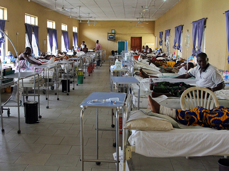 Injured victims of the collapsed church building receive treatment at a hospital in Uyo, Nigeria, on Dec. 12, 2016. Photo courtesy of Reuters