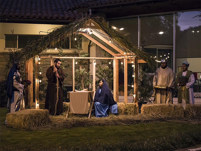 A Festival of Trees event includes a live Nativity scene at St. Anthony’s Retreat in Three Rivers, Calif., on Nov. 17, 2016. Photo by Tommy Lee Kreger/Creative Commons