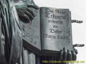 Closeup of Schadow Luther statue