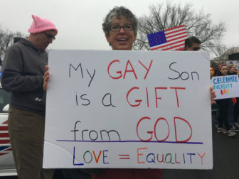 Kathy Fitzsimmons of Greenville, S.C., at the National Women's March on the National Mall on Jan. 21, 2017. RNS photo by Lauren Markoe