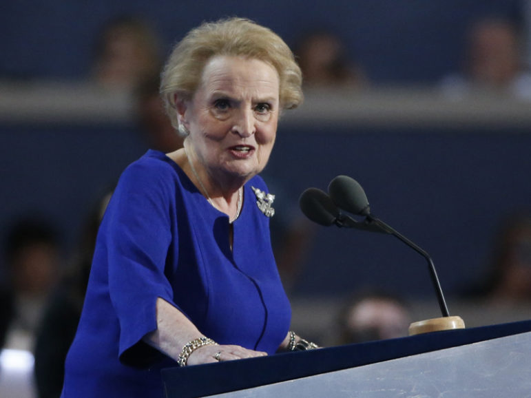 Former Secretary of State Madeleine Albright speaks at the Democratic National Convention in Philadelphia, Pennsylvania, on July 26, 2016. Photo by Lucy Nicholson/Reuters