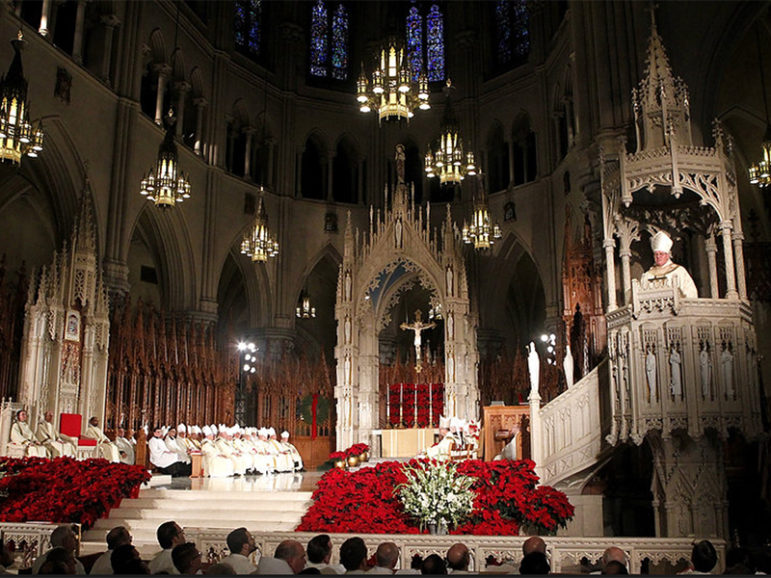 Archbishop Tobin reads during his installation Mass as the Sixth Archibishop of Newark at the Cathedral Basilica of the Sacred Heart on Jan. 6, 2017, in Newark, NJ. Photo courtesy of Aristide Economopoulos via NJ Advance Media