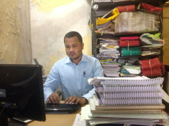 Shahid Nadeem works at the non-profit Jamiat Ulama e Maharashtra in Mumbai, India, on Dec. 28, 2016. RNS photo by Bhavya Dore