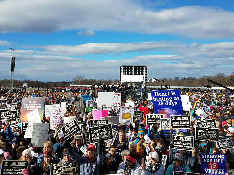 The view from the stage before March for Life rally began in Washington, D.C., on Jan. 27, 2017. RNS photo by Adelle M. Banks