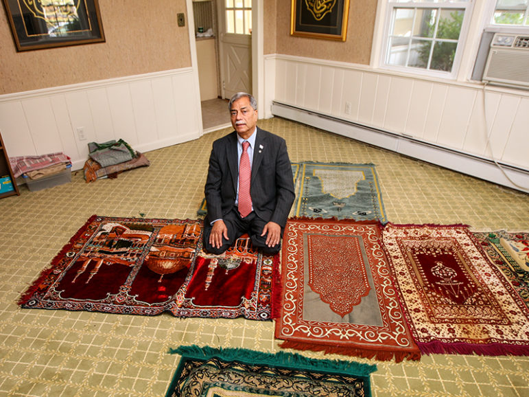 Former Bernards mayor and president of the Islamic Society of Basking Ridge, Mohammad Ali Chaudry, in the prayer room at the society's home on Church Street on Dec. 5, 2016.  Photo courtesy of Keith Muccilli via NJ Advance Media