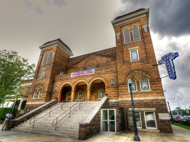 Sixteenth Street Baptist Church in Birmingham, Alabama, seen June 30, 2009, is part of the newly established Birmingham Civil Rights National Monument.  Photo courtesy of Nigel Morris via Creative Commons