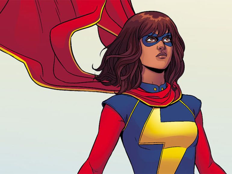 Kamala Khan is a Muslim, Pakistani-American teenager who fights crime in Jersey City.  Image courtesy of Marvel Comics