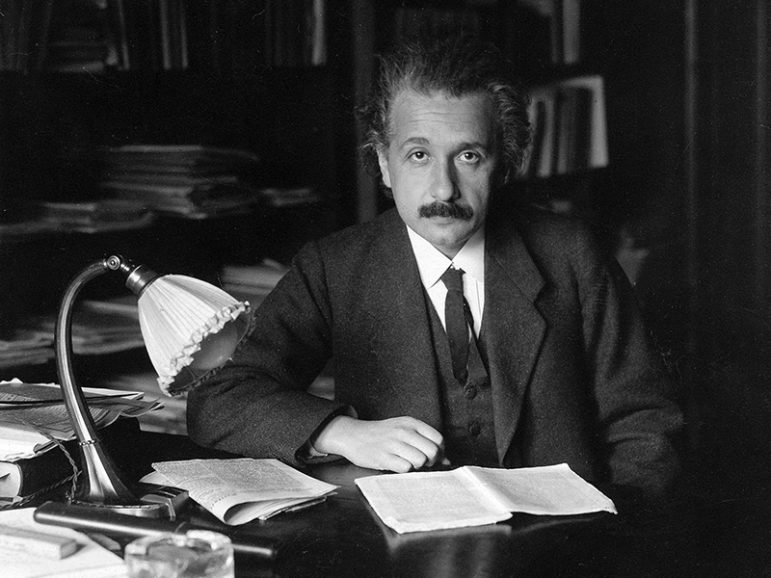 Albert Einstein in his office at the University of Berlin in 1920.  Photo courtesy of Creative Commons