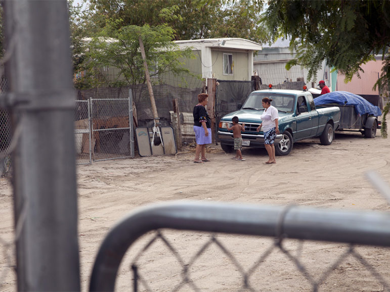 Some field workers in the Coachella Valley live in the Desert Mobile Home Park near Thermal, Calif., in April 2012. Photo courtesy of Catholic Extension/Rich Kalonick