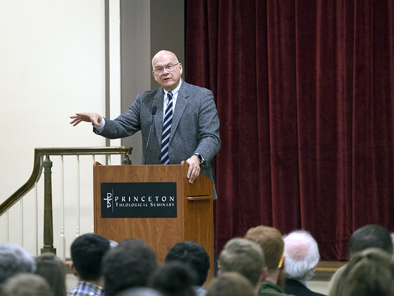 The Rev. Tim Keller speaks at Princeton Theological Seminary in Princeton, N.J., on April 6, 2017. Photo courtesy of Princeton Theological Seminary
