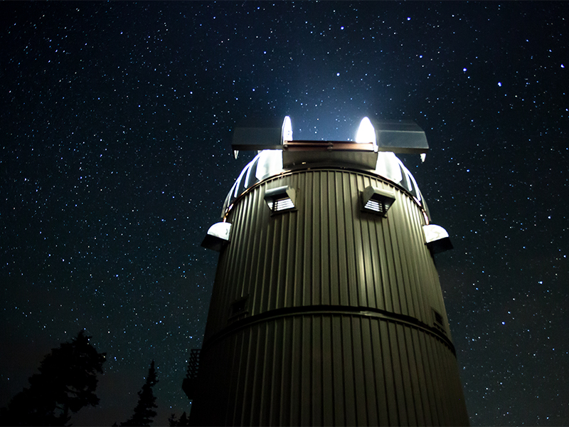 A long exposure at the Vatican Advanced Technology Telescope in southeastern Arizona in 2014. Photo courtesy of Brother Guy Consolmagno
