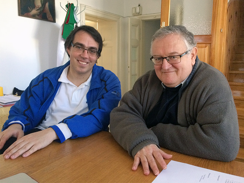 The Rev. Zoltan Nemeth, right, and the Rev. Krisztian Ora in Körmend, Hungary, in March 2017.  Photo courtesy of Brian Dooley