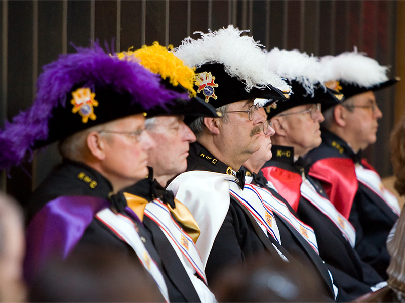 Knights of Columbus members attend a ceremony in 2008.  Photo by Robert F. Farmer/Creative Commons