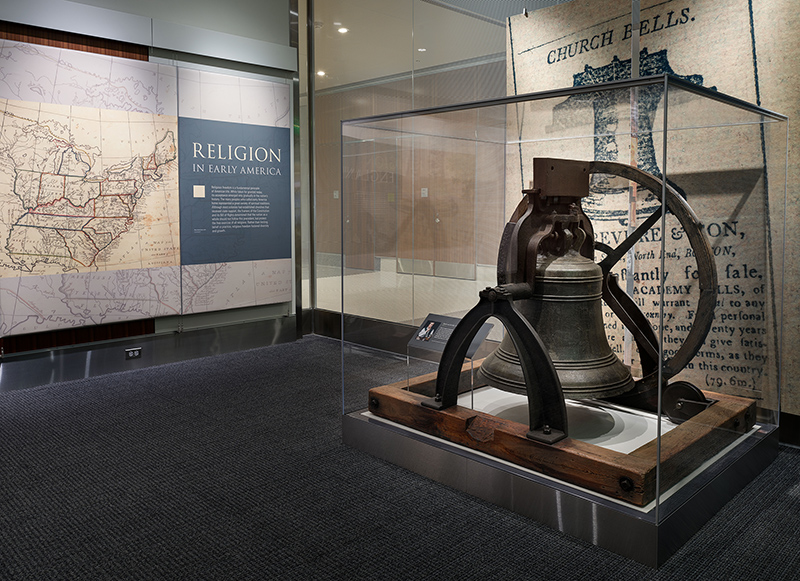 A church bell display at the “Religion in Early America” exhibit in Washington, D.C. Photo courtesy of the Smithsonian’s National Museum of American History/Jaclyn Nash