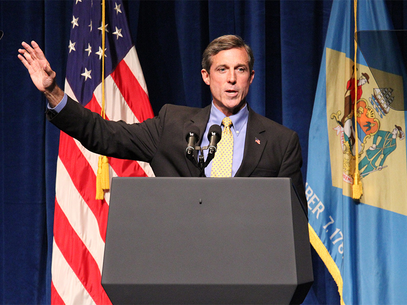 Delaware Gov. John Carney Jr. will likely sign a bill protecting abortion rights.  Photo courtesy of Creative Commons/Chris Coons