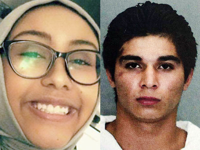 Darwin Martinez Torres, right, has been charged with the murder of Nabra Hassanen. Torres photo courtesy of the Fairfax County Police Department.  Hassanen photo from Twitter