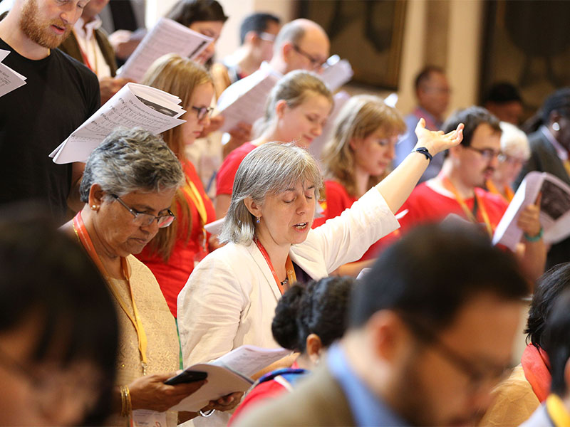 Participants attend a service during the World Communion of Reformed Churches General Council in Wittenberg, Germany, on July 5, 2017.  Photo courtesy of WCRC/Anna Siggelkow