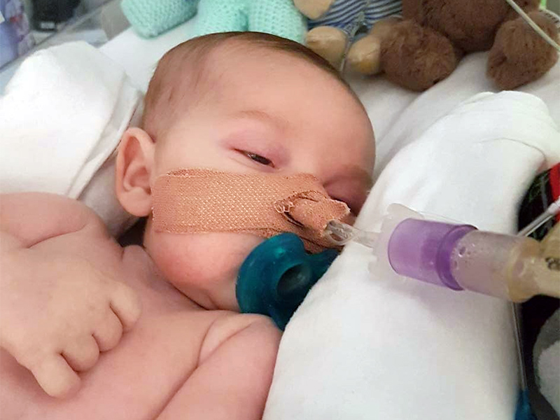 Charlie Gard at Great Ormond Street Hospital in London. Photo courtesy of the family of Charlie Gard via Facebook