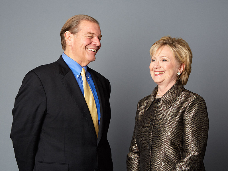 The Rev. Bill Shillady and Hillary Clinton. Photo courtesy of Abingdon Press