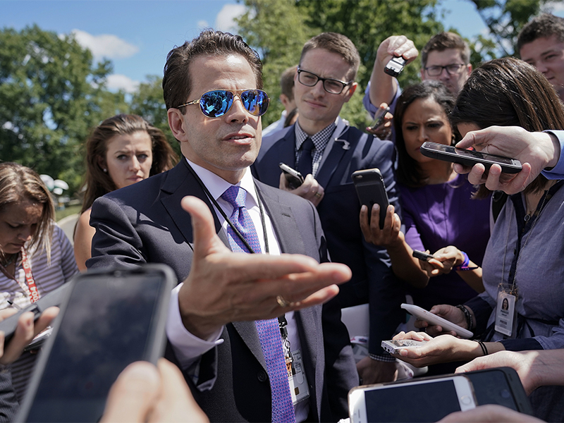 Then-White House communications director Anthony Scaramucci speaks to members of the media at the White House in Washington, D.C., on July 25, 2017. Scaramucci was out as White House communications director after just 11 days on the job. A person close to Scaramucci confirmed the staffing change just hours after President Trump’s new chief of staff, John Kelly, was sworn into office. (AP Photo/Pablo Martinez Monsivais)
