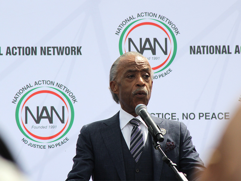 The Rev. Al Sharpton speaks at the Thousand Ministers March for Justice on Aug. 28, 2017, in Washington, D.C. RNS photo by Adelle M. Banks