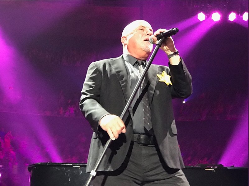 Billy Joel performs an encore while wearing a Star of David at Madison Sqaure Garden in New York. Photo via Twitter